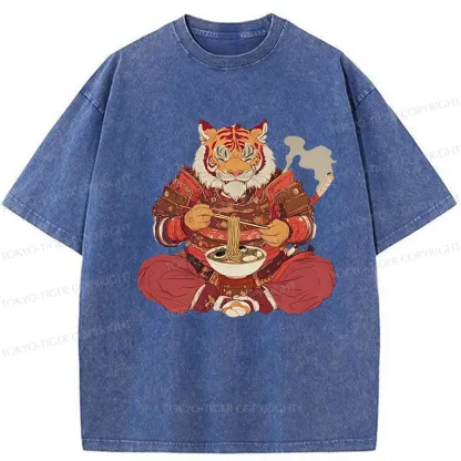 Tokyo-Tiger Ramen Lover Tiger Washed T-Shirt