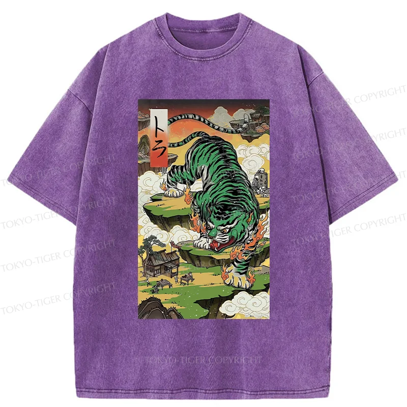 Tokyo-Tiger Fierce Tiger Washed T-Shirt