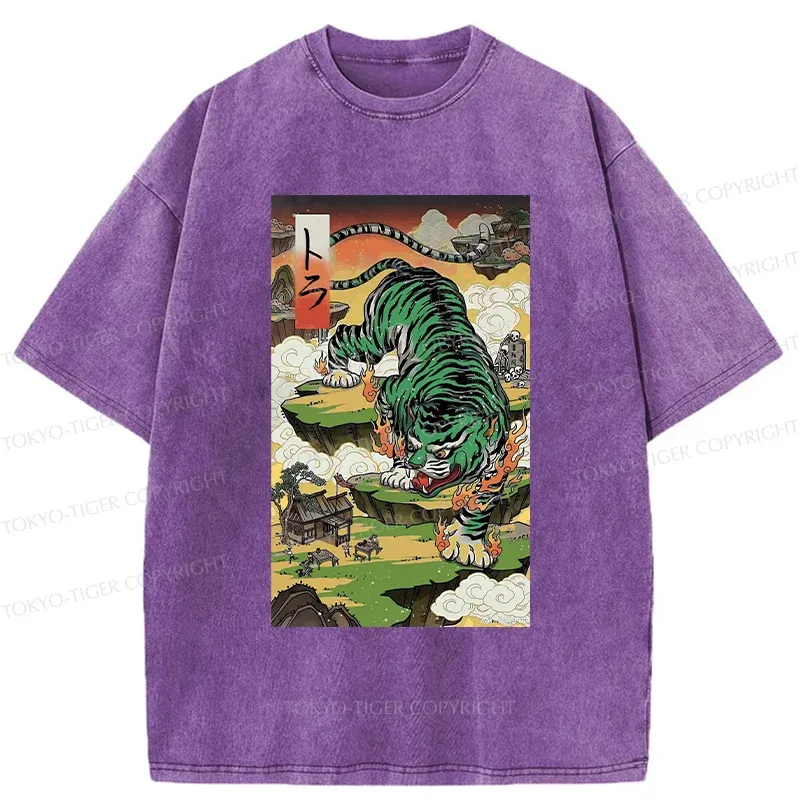 Tokyo-Tiger Fierce Tiger Washed T-Shirt