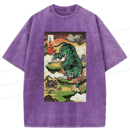Tokyo-Tiger Fierce Tiger Washed T-Shirt