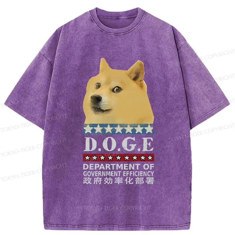 Tokyo-Tiger D O G E Dog Washed T-Shirt