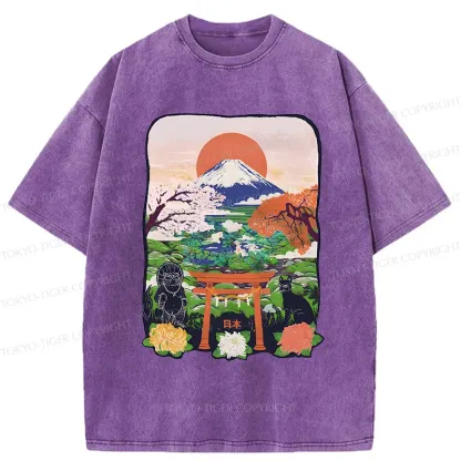 Tokyo-Tiger Japan Attractions Washed T-Shirt