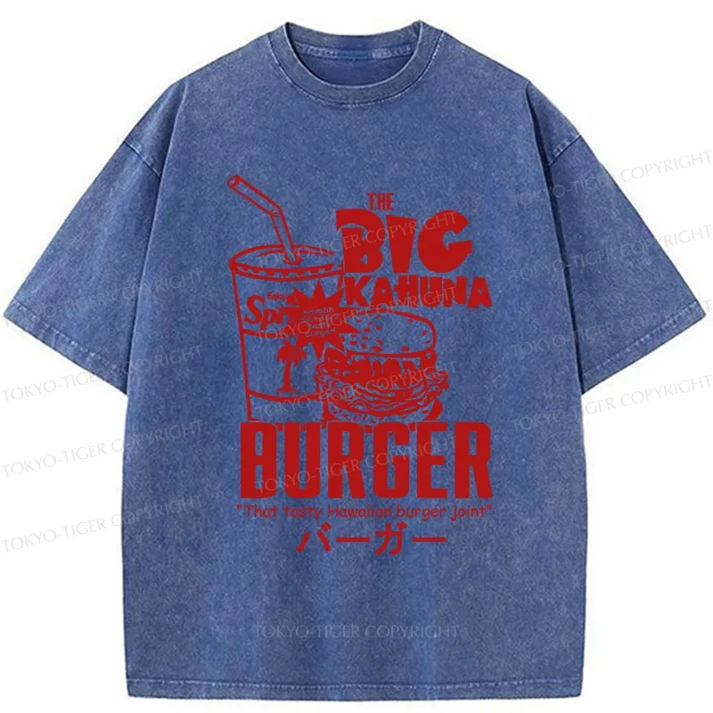Tokyo-Tiger Tasty Hawaiian Burger Washed T-Shirt