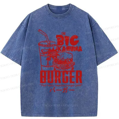 Tokyo-Tiger Tasty Hawaiian Burger Washed T-Shirt