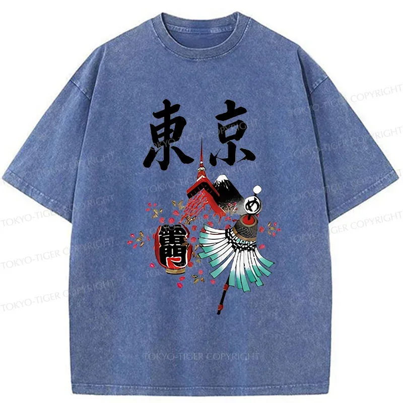 Tokyo-Tiger Tokyo Tourism Washed T-Shirt