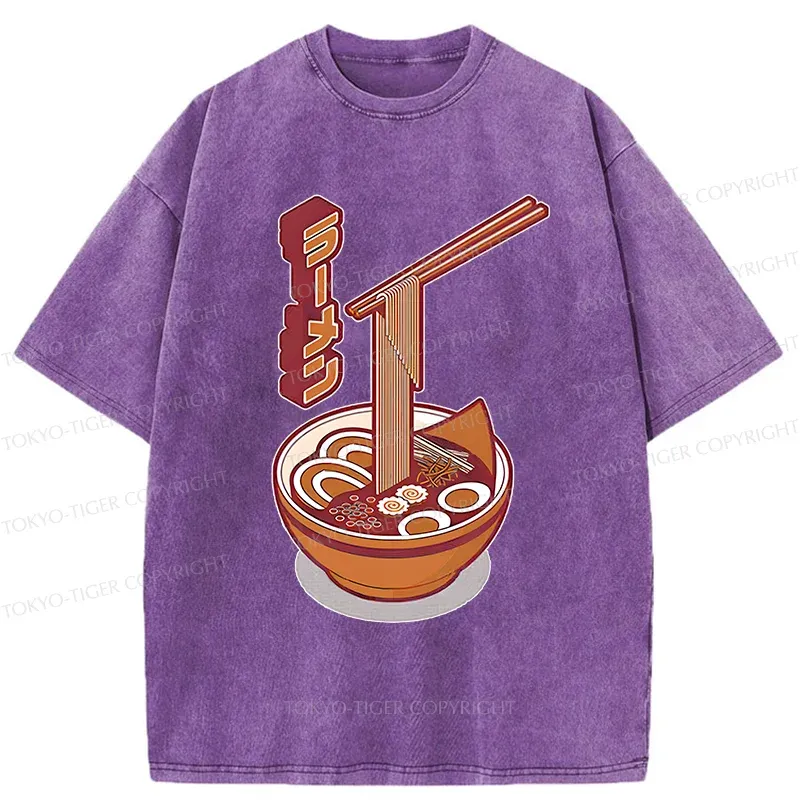 Tokyo-Tiger Retro Japanese Ramen Washed T-Shirt