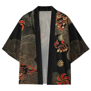 Image of Tokyo-Tiger Japanese Circle Pattern Kimono Cardigan