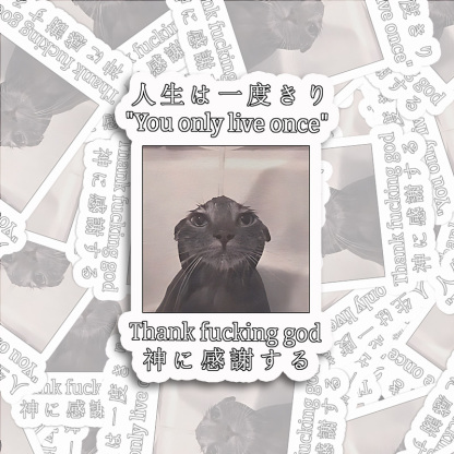 Tokyo-Tiger Funny Melancholy Cat Sticker