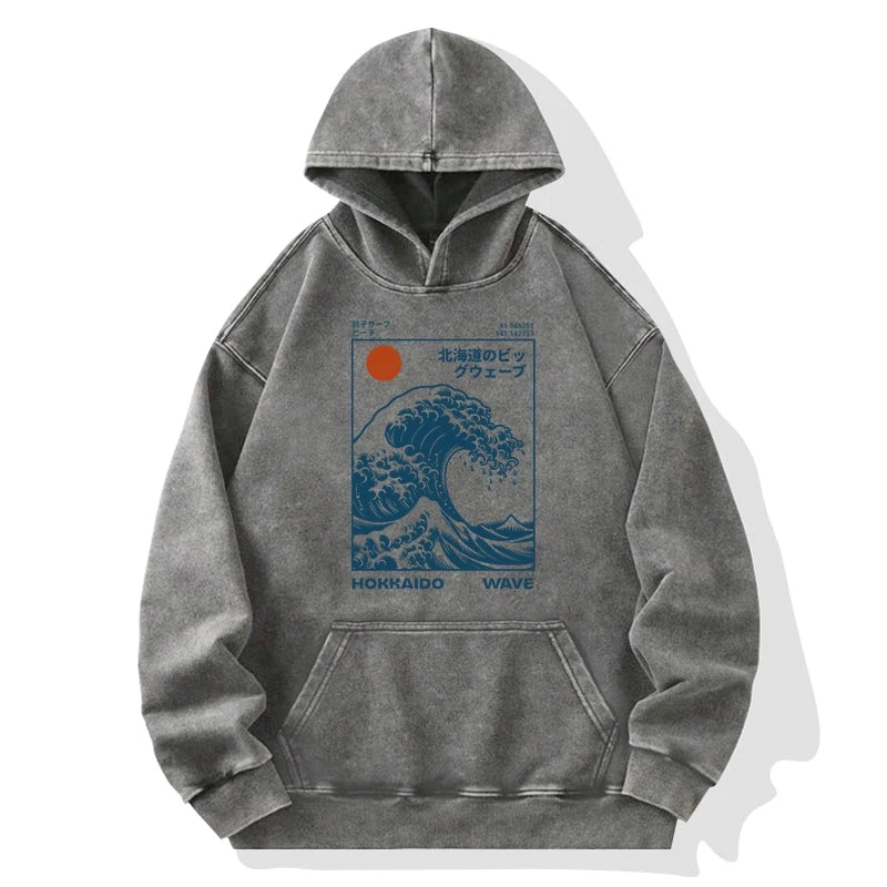 Tokyo-Tiger Hokkaido Wave Japan Washed Hoodie