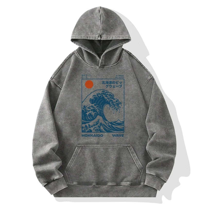 Tokyo-Tiger Hokkaido Wave Japan Washed Hoodie
