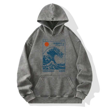 Tokyo-Tiger Hokkaido Wave Japan Washed Hoodie