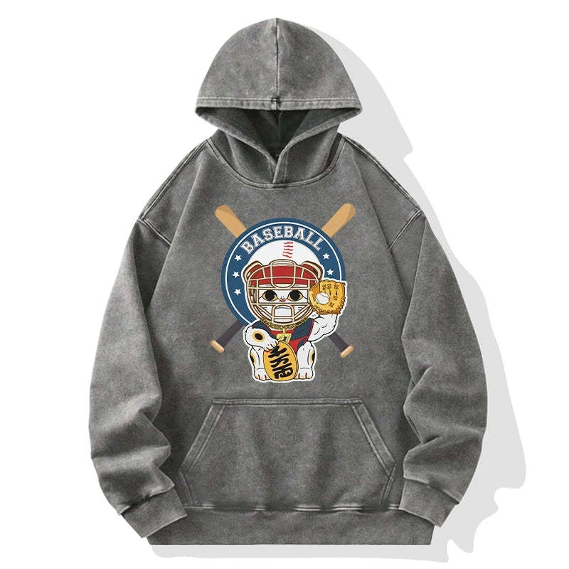 Tokyo-Tiger Janpaese Baseball Cat Washed Hoodie Sale