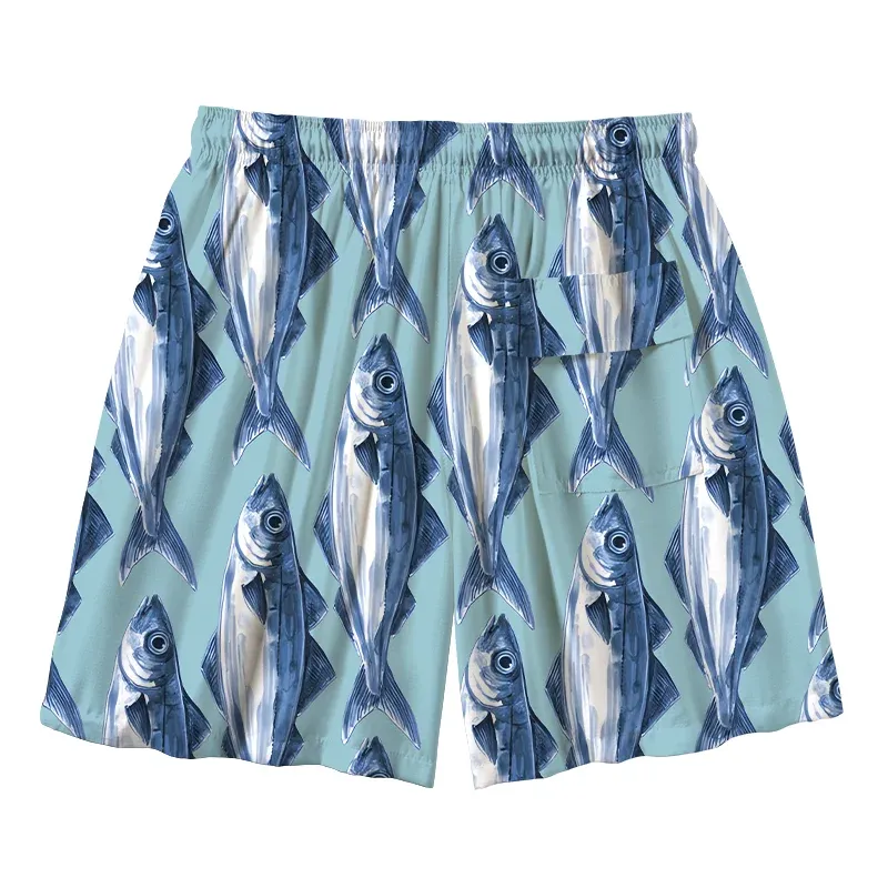 Tokyo-Tiger School Of Fish Aloha Mens Swim Trunks