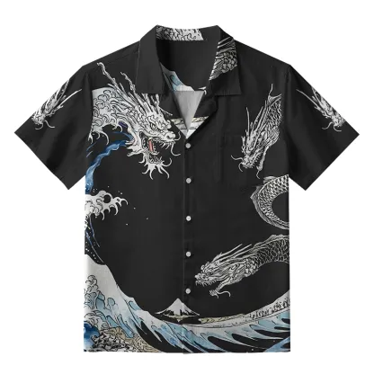 Tokyo-Tiger The Great Wave Off Dragon Hawaiian Shirt