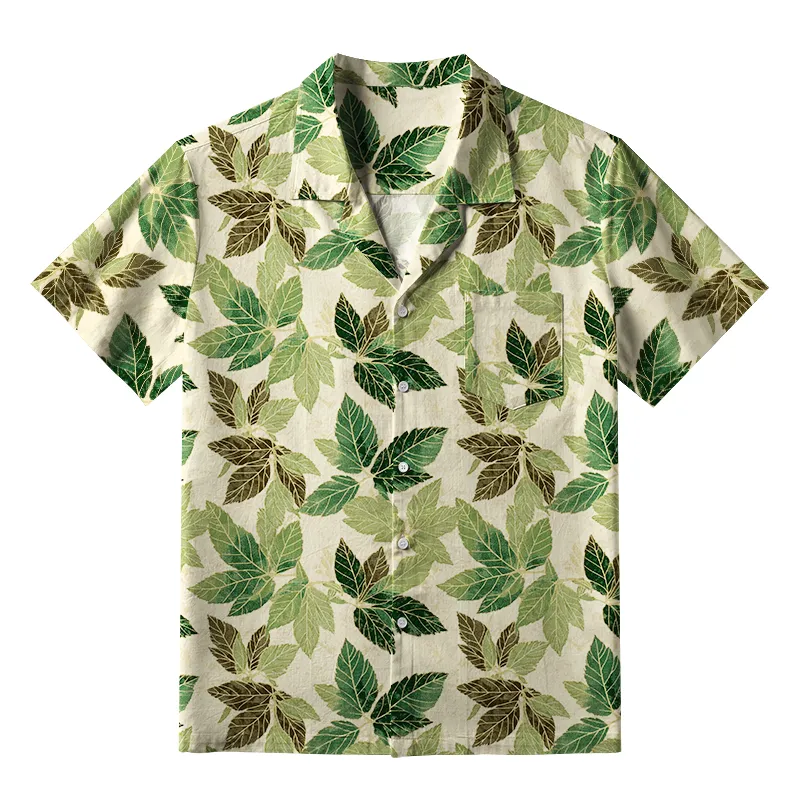 Tokyo-Tiger Green Leaf Escape Aloha Hawaiian Shirt Sale