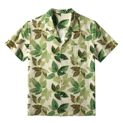 Tokyo-Tiger Green Leaf Escape Aloha Hawaiian Shirt