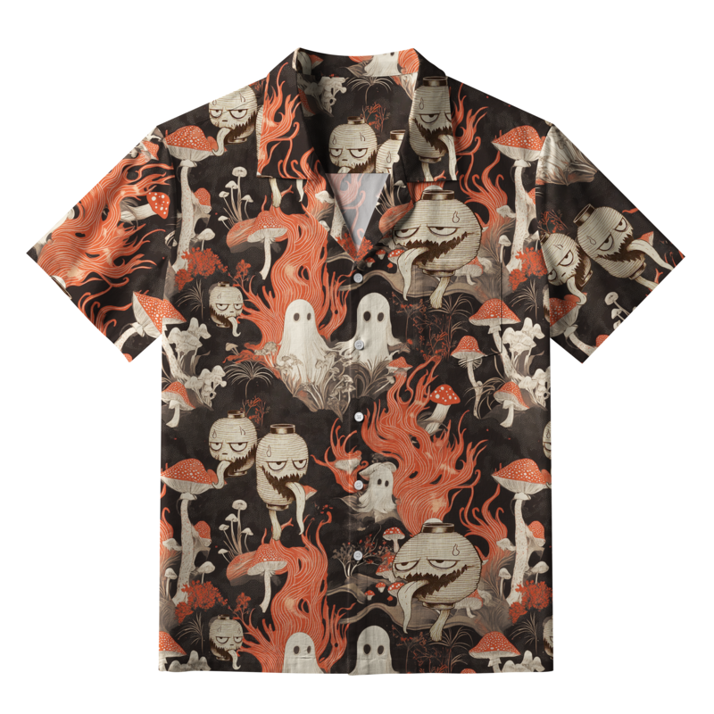 Tokyo-Tiger Japanese Lantern Ghost Aloha Hawaiian Shirt