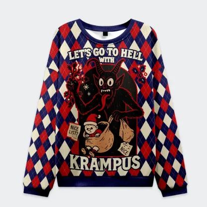 Tokyo-Tiger Krampus Grabs Children Christmas Ugly Sweatshirt