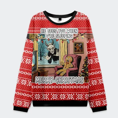Tokyo-Tiger Krampus Is Coming Christmas Ugly Sweatshirt
