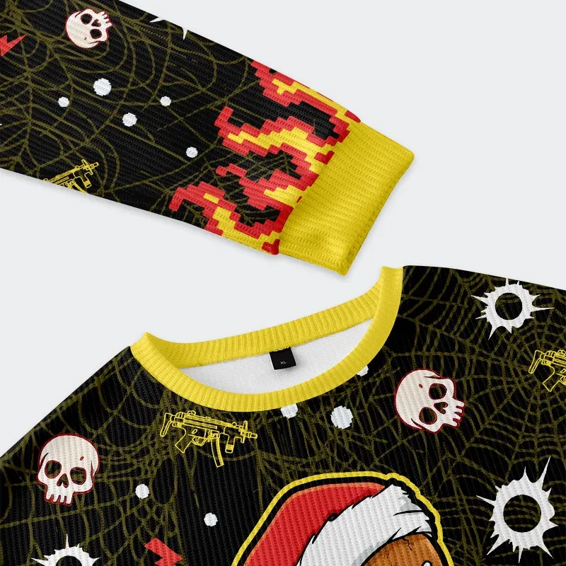 Tokyo-Tiger Fierce Gingerbread Man Christmas Ugly Sweatshirt