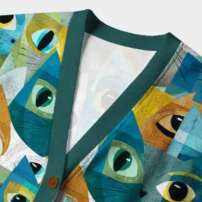 Tokyo-Tiger Cats Of All Kinds Ugly Cardigan Sweater