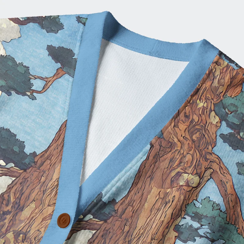 Tokyo-Tiger Great Buddha Of Japan Ugly Cardigan Sweater