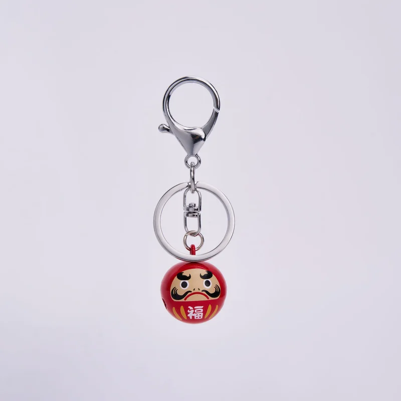 Tokyo-Tiger Japanese Daruma Bell Red Keychain