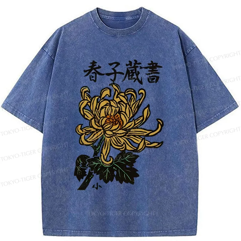 Tokyo-Tiger Spring Chrysanthemum Washed T-Shirt