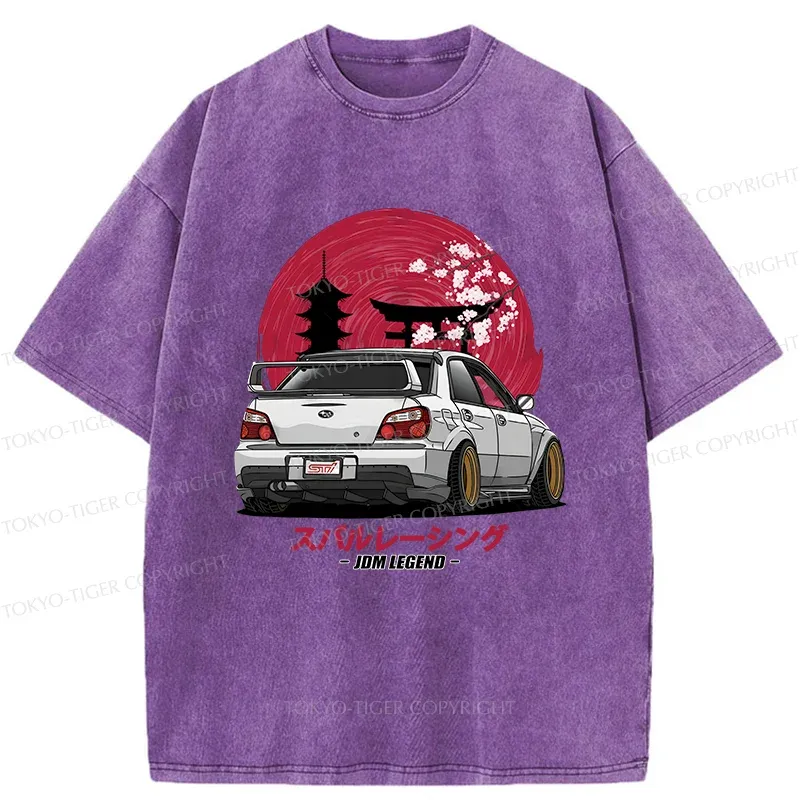 Tokyo-Tiger Japanese Retro Car Washed T-Shirt