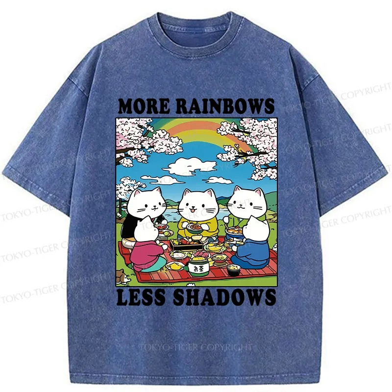 Tokyo-Tiger More Rainbows Less Shadows Funny Washed T-Shirt