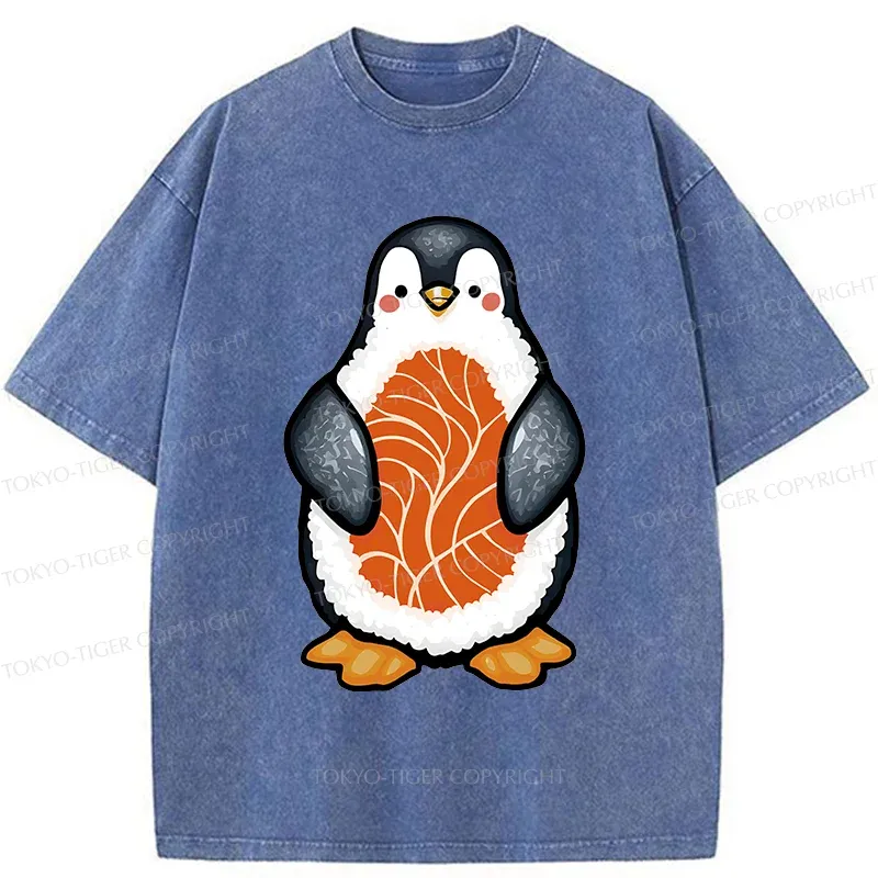 Tokyo-Tiger Penguin Sushi Washed T-Shirt