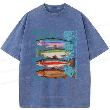 Tokyo-Tiger Retro Tsukiji Market Washed T-Shirt