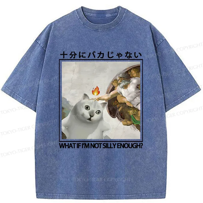Tokyo-Tiger Stupid Cat Condemned By God Washed T-Shirt