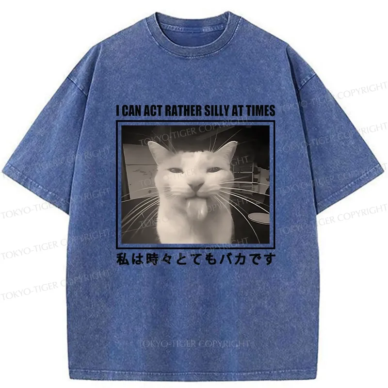 Tokyo-Tiger I Can Act Rather Silly At Times Washed T-Shirt