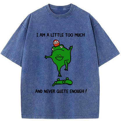 Tokyo-Tiger Funny Frog Skateboard Washed T-Shirt