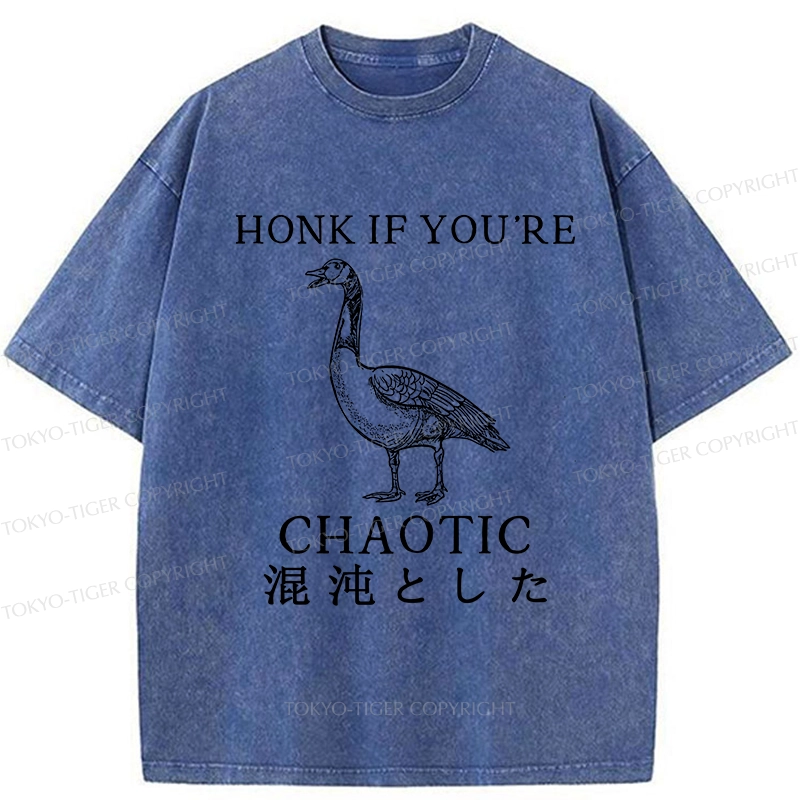 Tokyo-Tiger Honk If You're Chaotic Washed T-Shirt