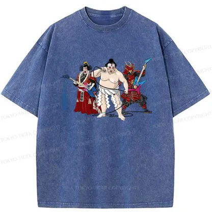 Tokyo-Tiger The Rock Kabuki Samurai Sumo Washed T-Shirt