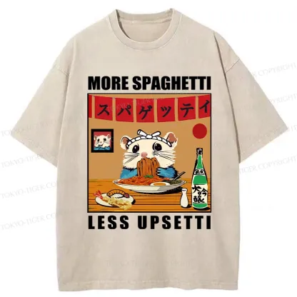 Tokyo-Tiger More Spaghetti Less Upsetti Hamster Washed T-Shirt
