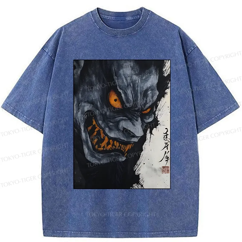 Tokyo-Tiger Japanese Horror Demon Washed T-Shirt