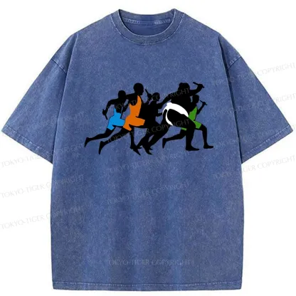Tokyo-Tiger Funny Sumo Race Washed T-Shirt