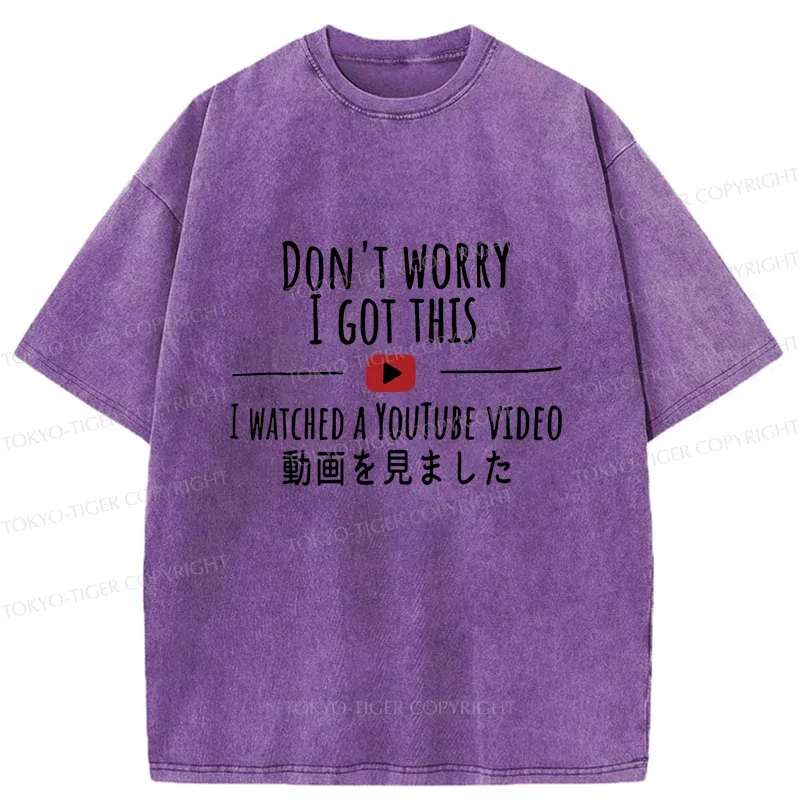 Tokyo-Tiger I Watched The Video Washed T-Shirt