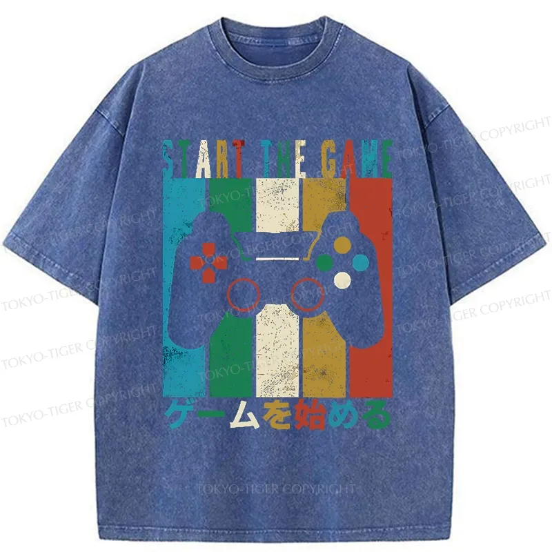 Tokyo-Tiger Start The Game Washed T-Shirt