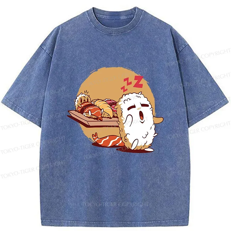 Tokyo-Tiger Sleepwalking Sushi Washed T-Shirt