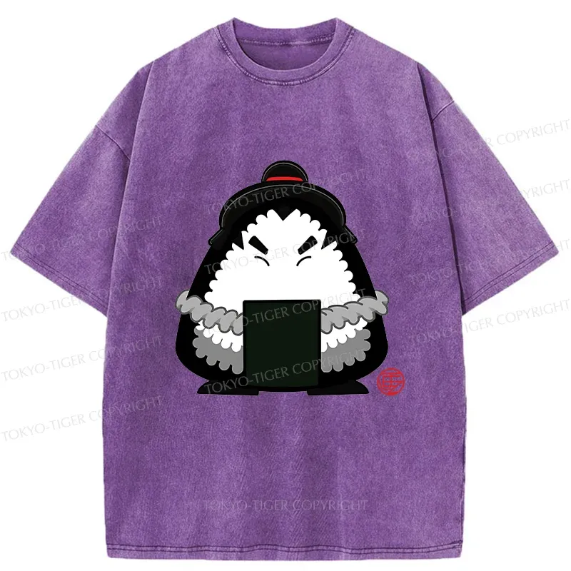 Tokyo-Tiger Onigiri Samurai Washed T-Shirt