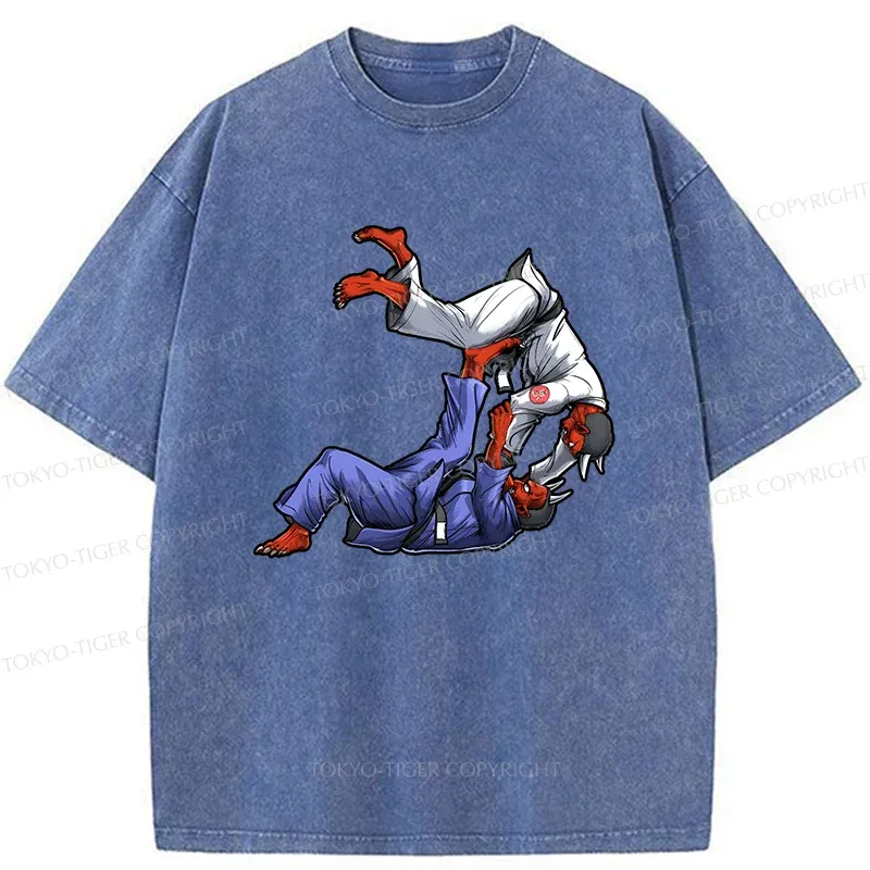 Tokyo-Tiger Karate Duel Ghost Washed T-Shirt