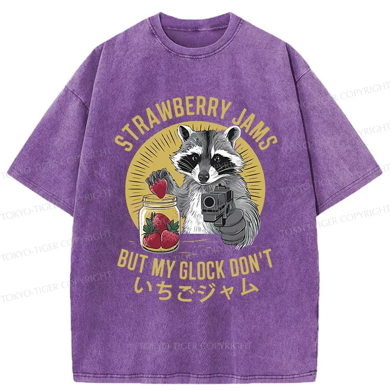 Tokyo-Tiger Strawberry Jam Raccoon Washed T-Shirt