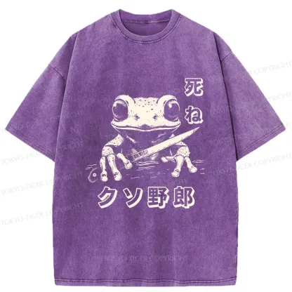 Tokyo-Tiger Frog With Knife Washed T-Shirt