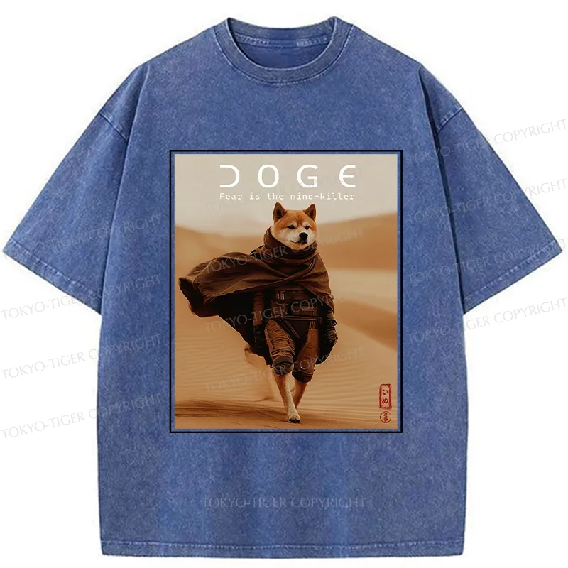 Tokyo-Tiger Fear Is The Mind-killer Doge Washed T-Shirt