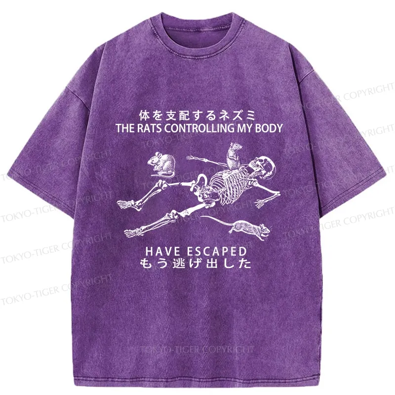 Tokyo-Tiger The Rats Controlling My Body Washed T-Shirt