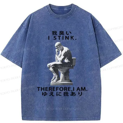 Tokyo-Tiger I Stink Therefore I Am Washed T-Shirt